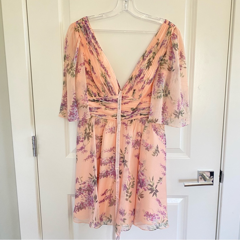 Anthropologie Mac Duggal Short-Sleeve V-Neck Mini Dress - Picture 4 of 5
